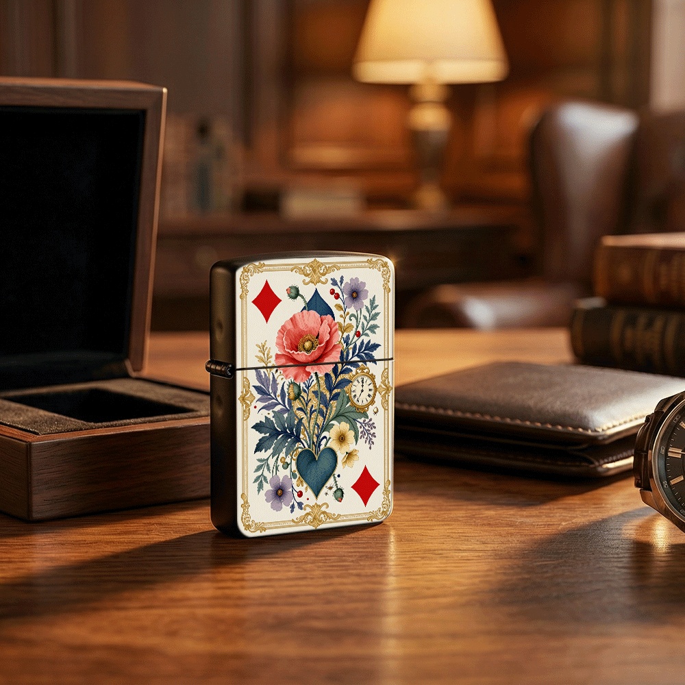 Vintage Collectible Playing Cards - Encendedor vintage estilo tarot con tapa