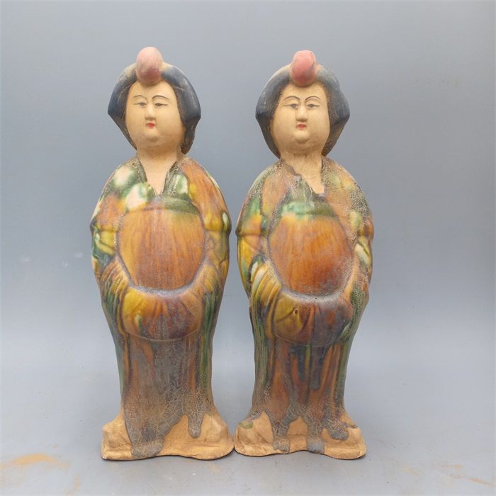 Vintage Collectible Pottery - Colección Antigua de Estatuas Pintadas de