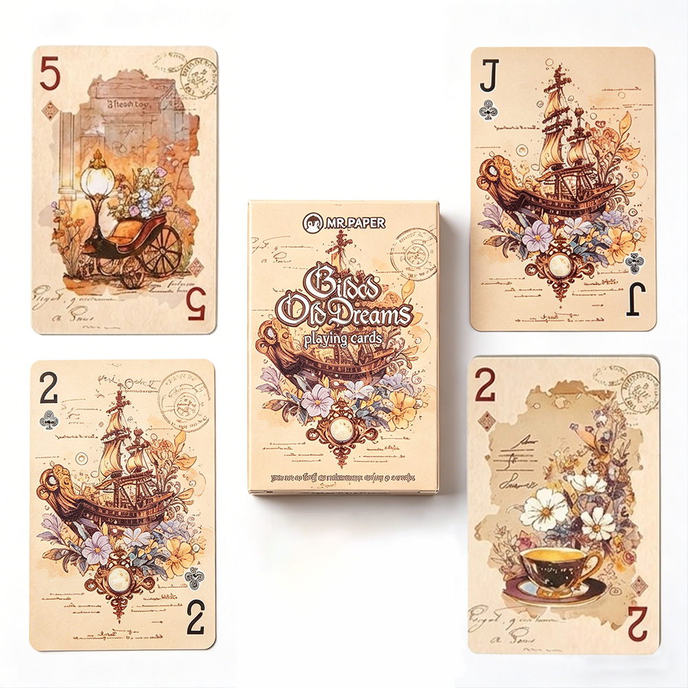 Vintage Collectible Playing Cards - 55 Cartas de Juego Estéticas Vintage
