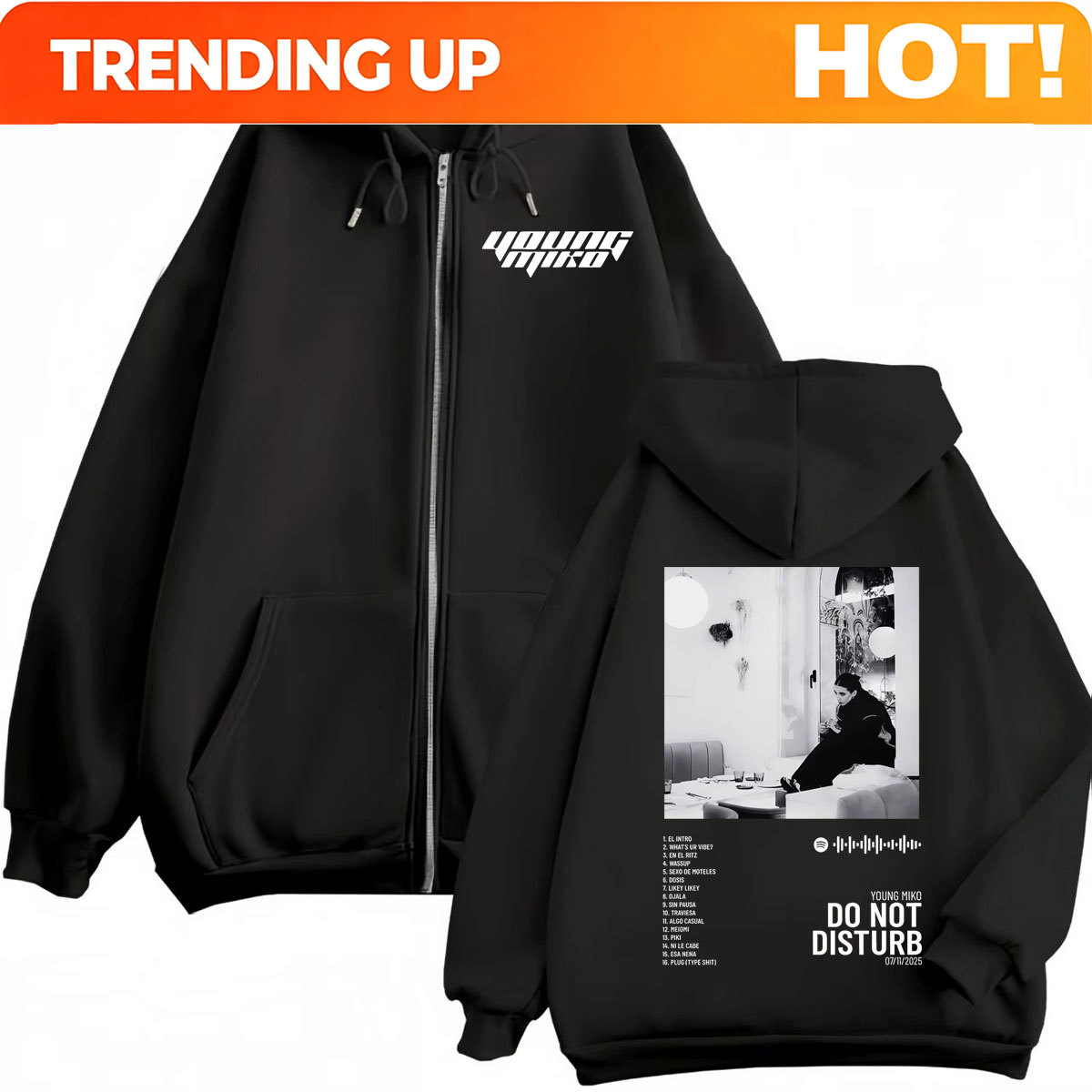 Vintage Zip Hoodie - Sudadera con capucha y cremallera personalizada