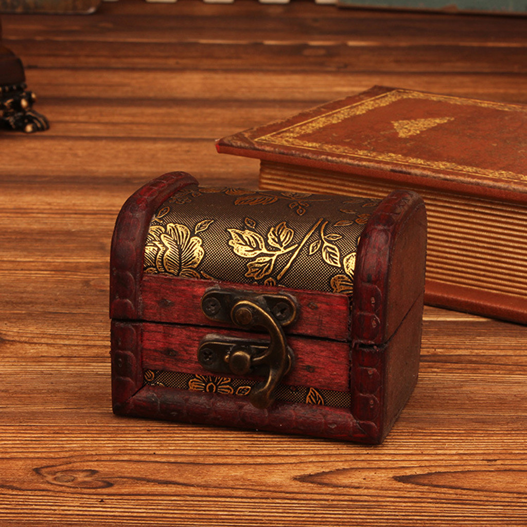 Vintage Collectibles - Caja de joyería de madera vintage