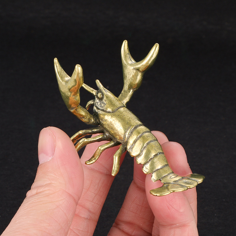 Vintage Collectible Furniture - 【F】Adorno de cangrejo de latón macizo,