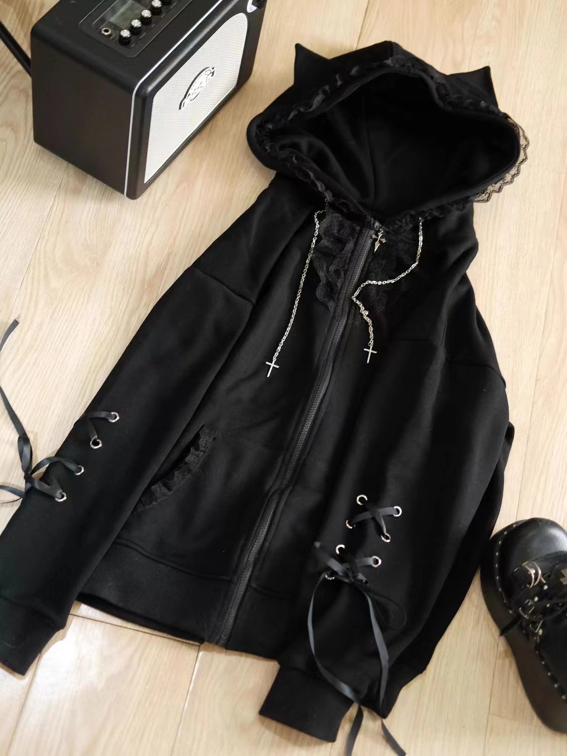 Chaqueta con Capucha de Orejas - Vintage Zip Hoodie reseña y precio