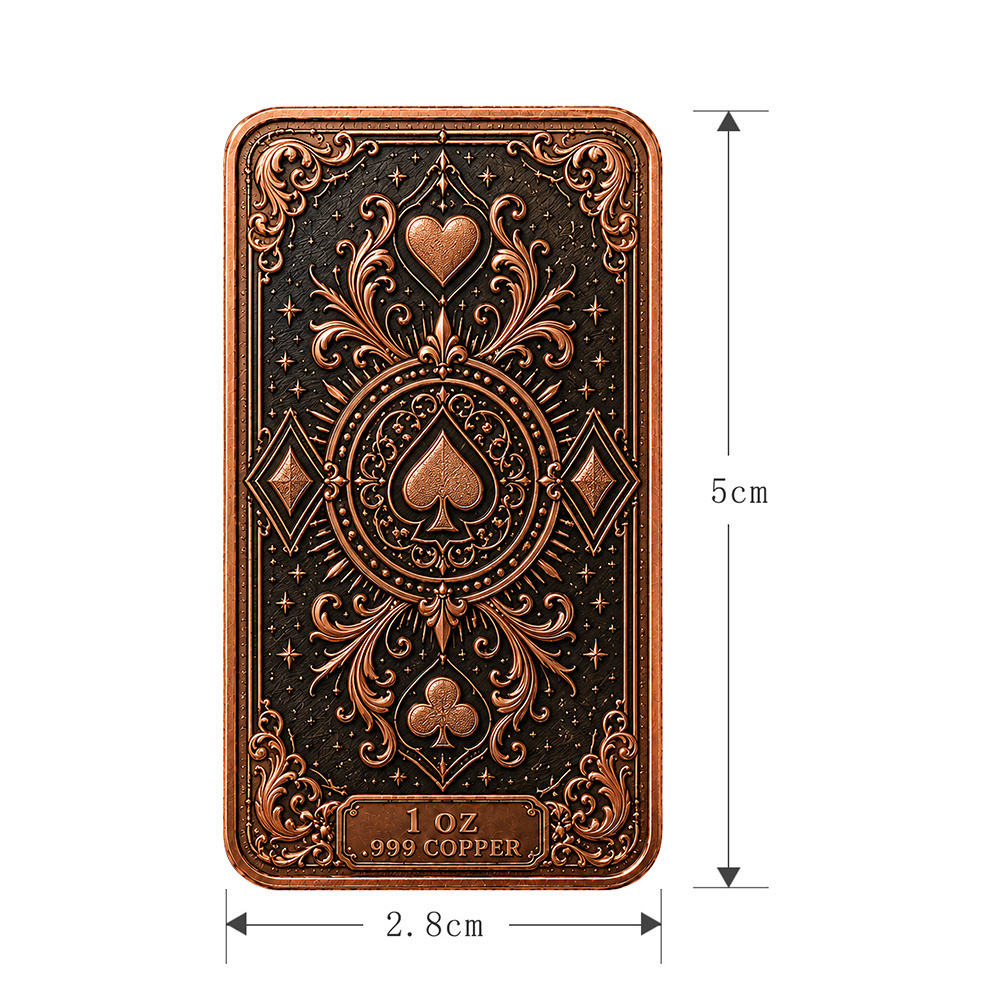 Barra de cobre puro .999 de 1  - Vintage Collectible Playing Cards reseña y precio