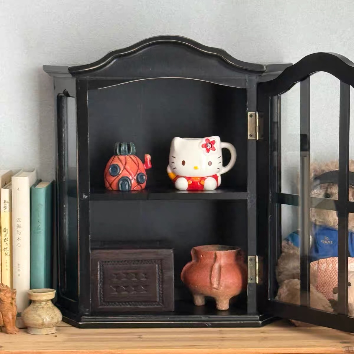 Gabinete de pared de madera en - Vintage Collectible Furniture reseña y precio